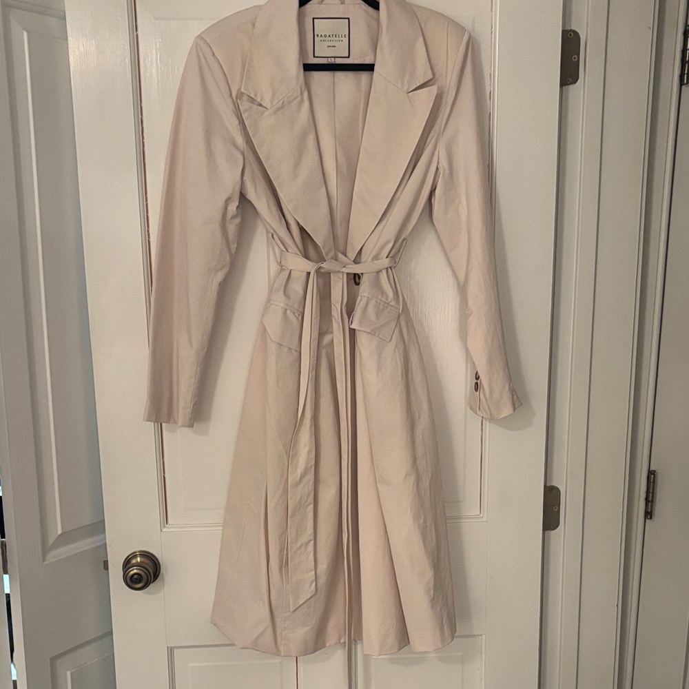 bagatelle Cream Trench Coat with Tie Belt